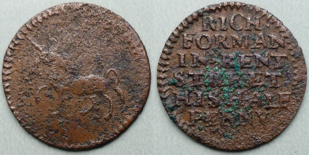 Kent Street, Rich Forman halfpenny token Kent Street, Rich Forman halfpenny token
